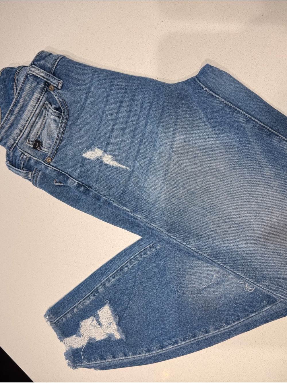 KanCan Distressed Women's Blue Denim Jeans - Picture 2 of 4